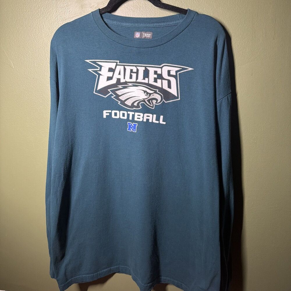 Philadelphia Eagles Long Sleeve Shirt Mens XL Green NFL Team Apparel Graphic Tee
